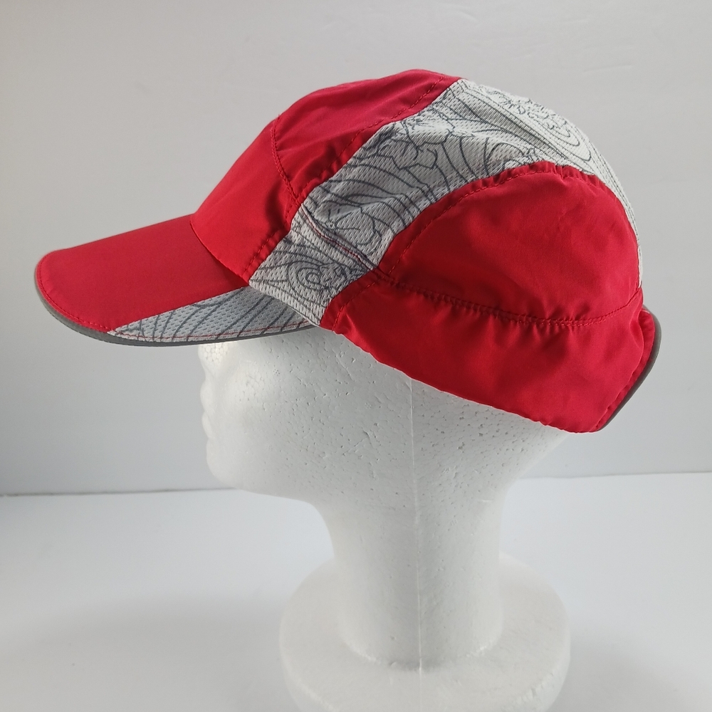 NWOT L.L.Bean Hat. Red & White Baseball-Style Cap with Topographic Map Design. - Picture 7 of 9